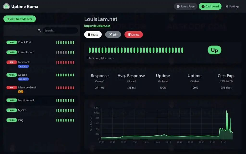 图片[1]-uptime-kuma 开源免费服务器监控工具 超高颜值-资源网