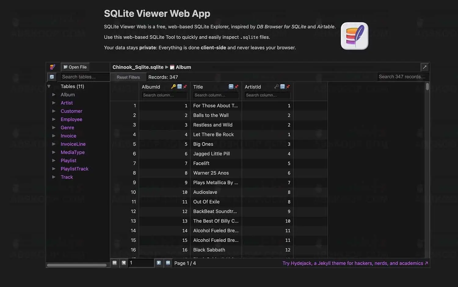 图片[1]-免费的在线SQLite 查看器-SQLite Viewer Web-资源网