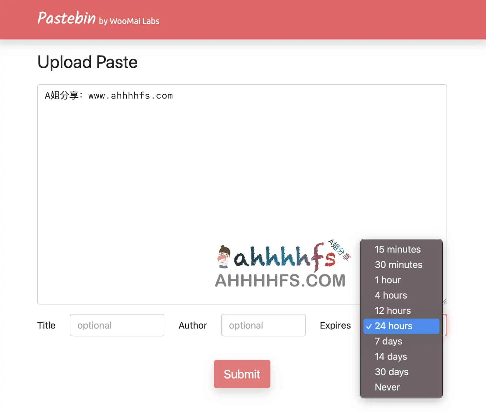 免费在线文本分享工具：Pastebin