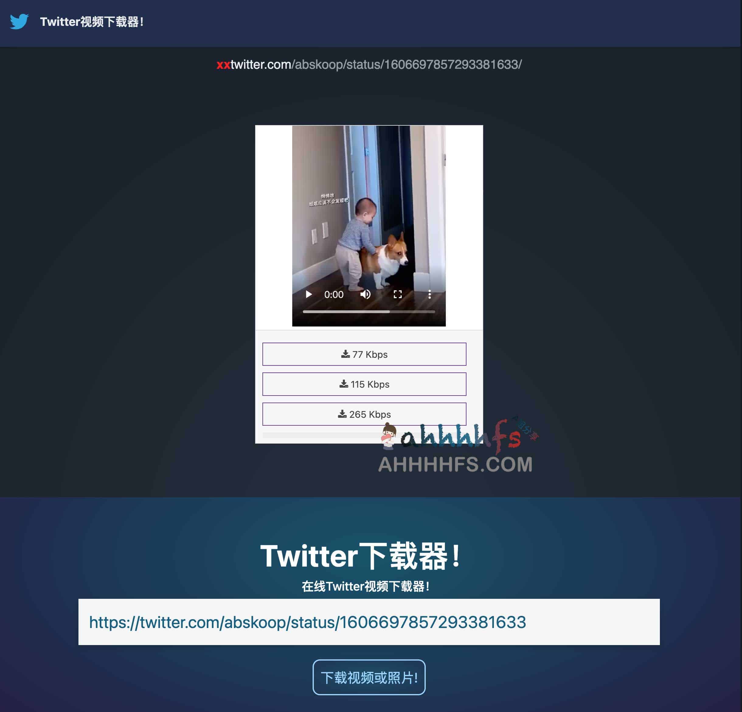 在线Twitter视频下载器-Twitter Downloader