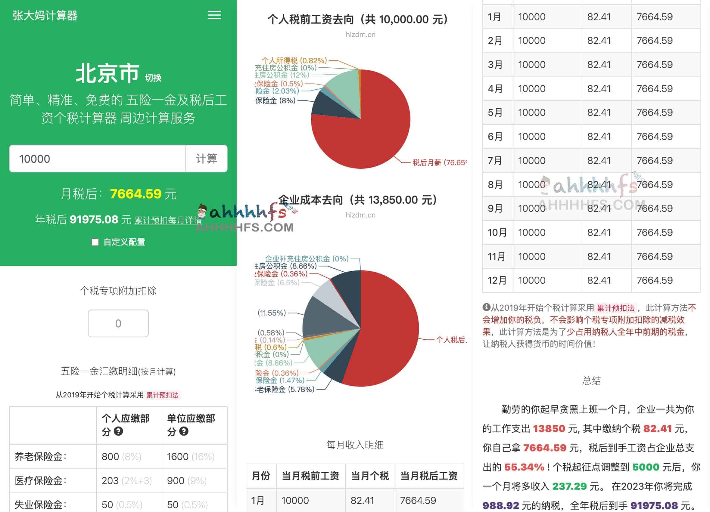 图片[1]-张大妈计算器-五险一金及税后工资个税计算器-资源网