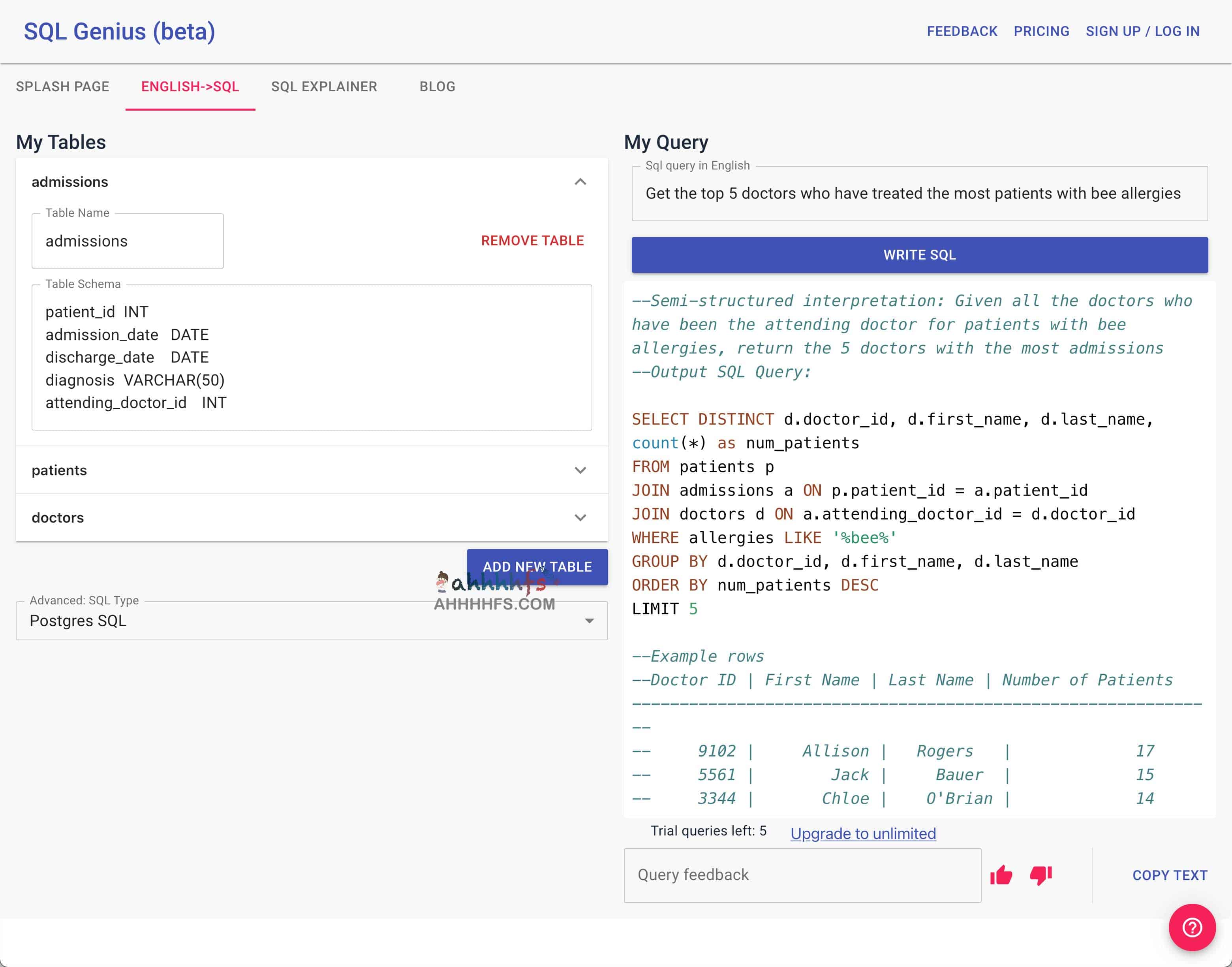 图片[1]-SQL Genius-在线人工智能AI数据库SQL生成器和解析器-资源网