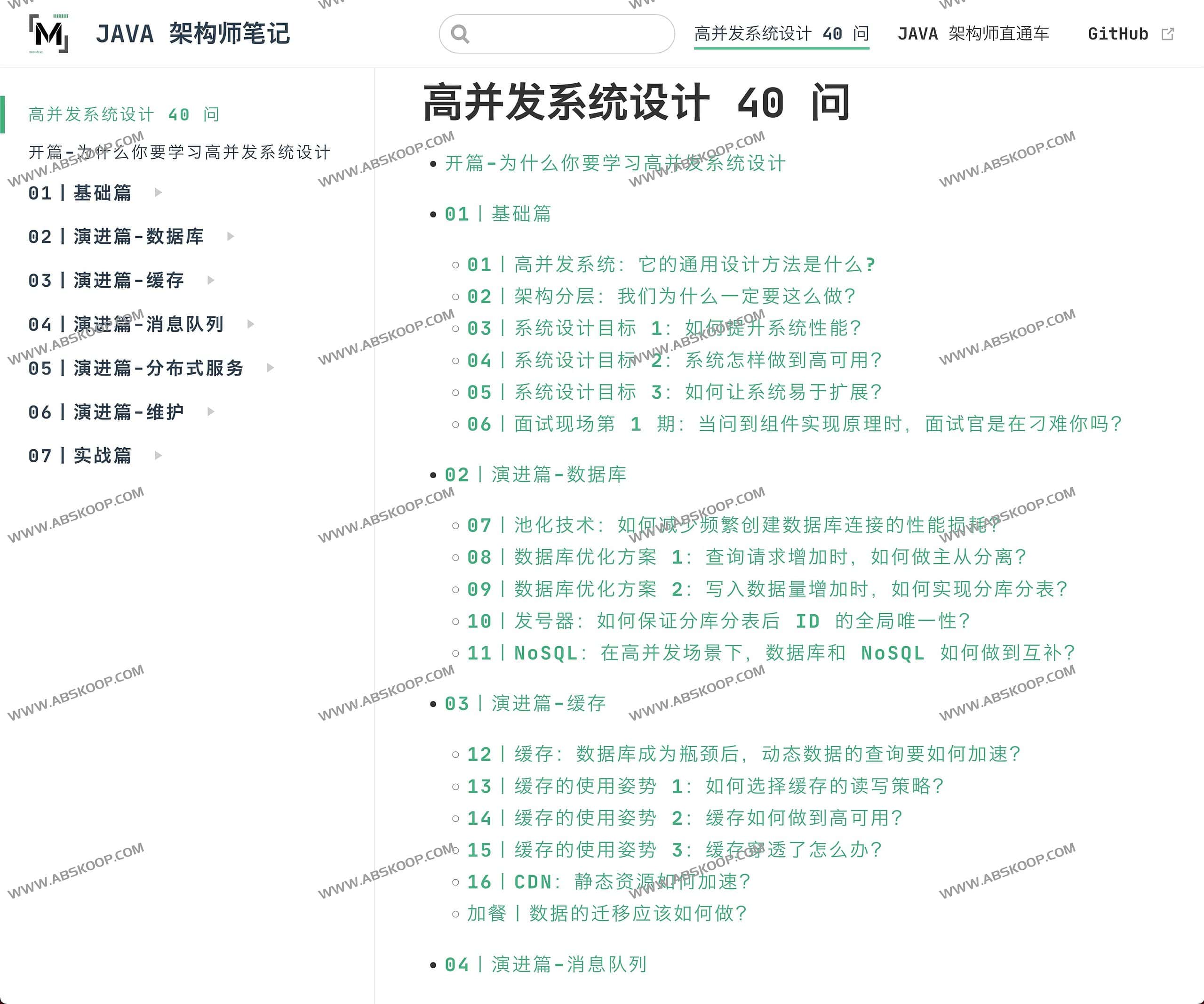 图片[1]-高并发系统设计40问-JAVA 架构师笔记-资源网