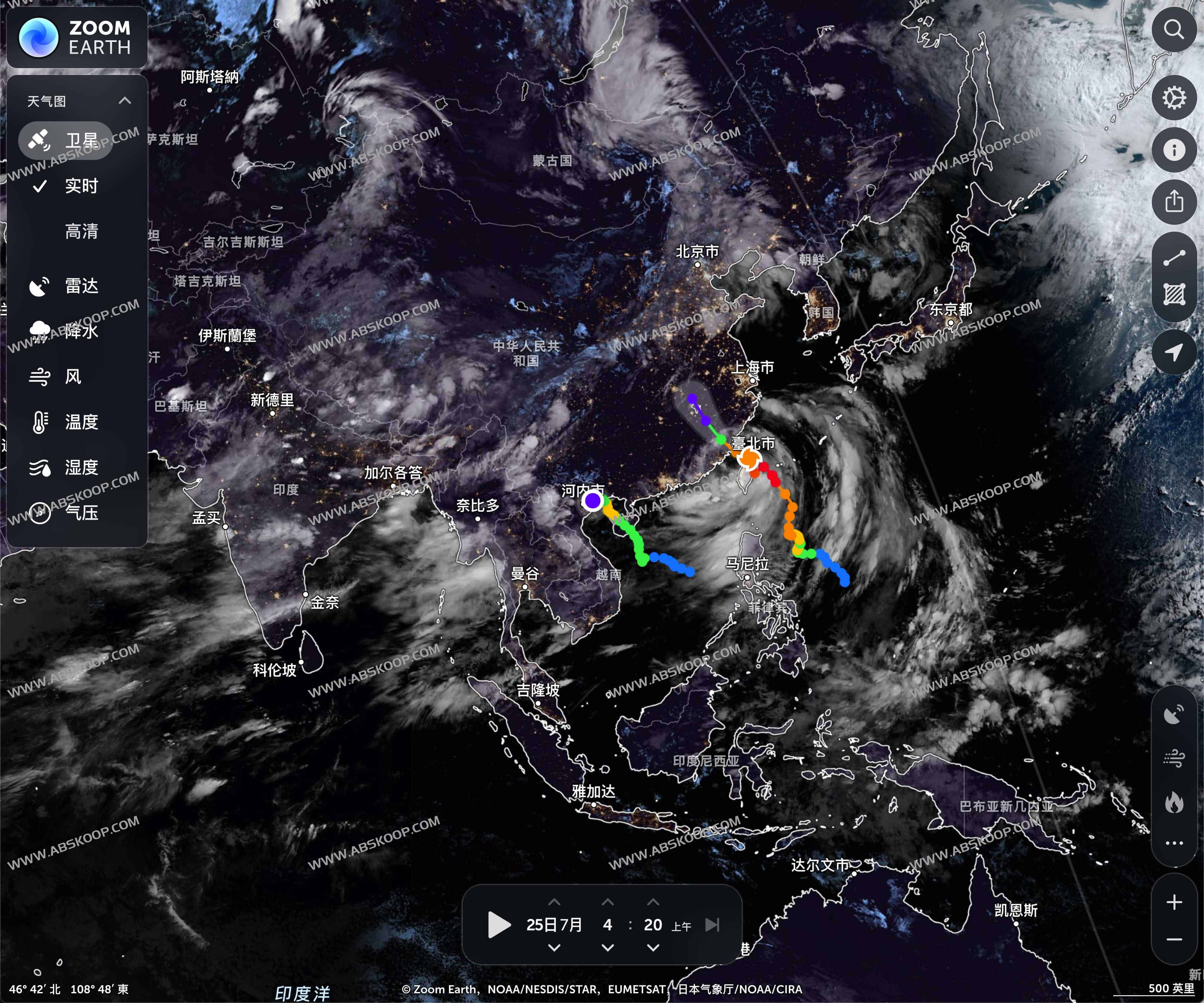 图片[1]-Zoom Earth – 全球实时交互式天气地图，雨雷达，预报工具-资源网