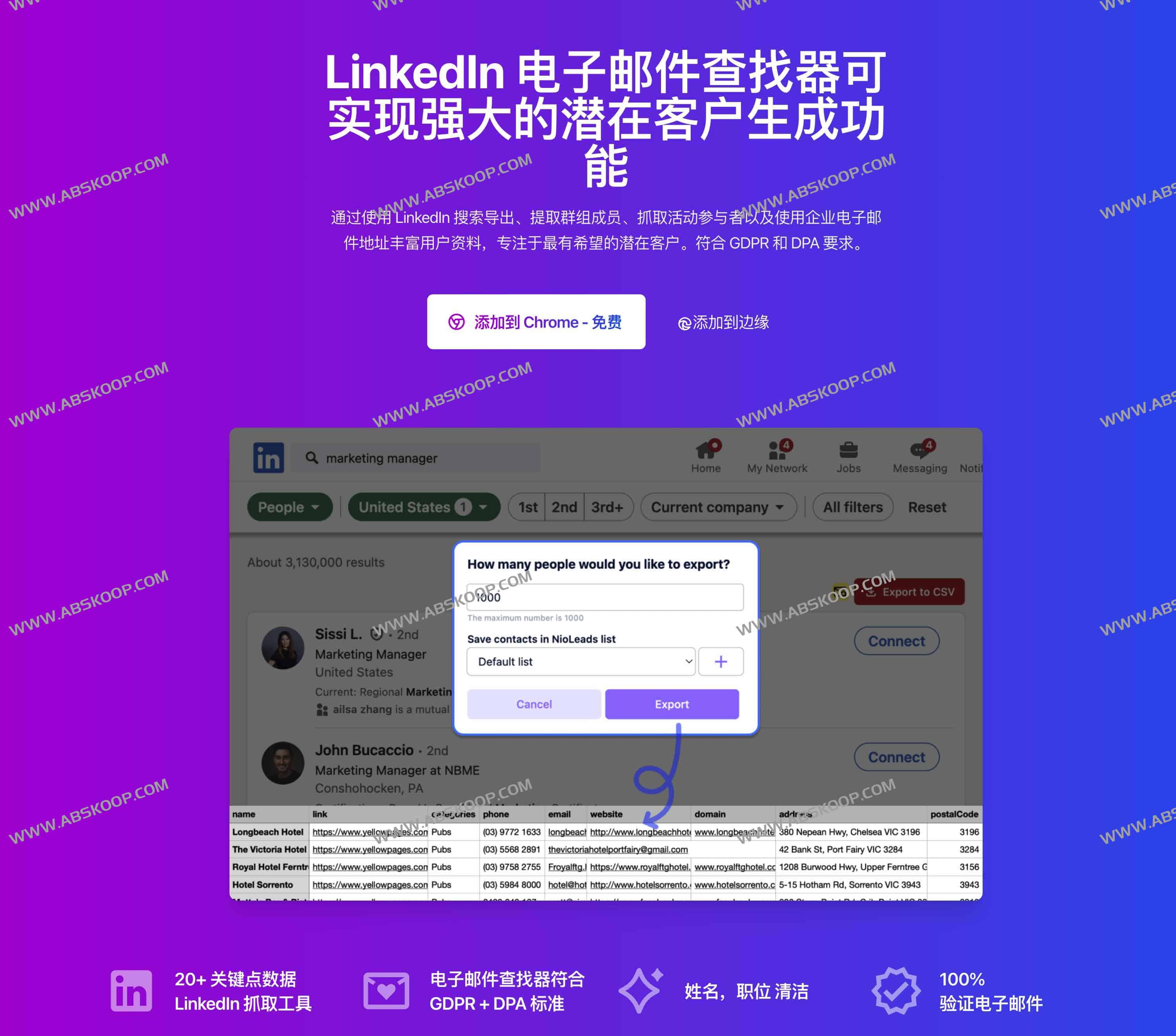 图片[1]-Sales Navigator 销售导航器抓取工具 & LinkedIn 电子邮件查找器：NioLeads-资源网