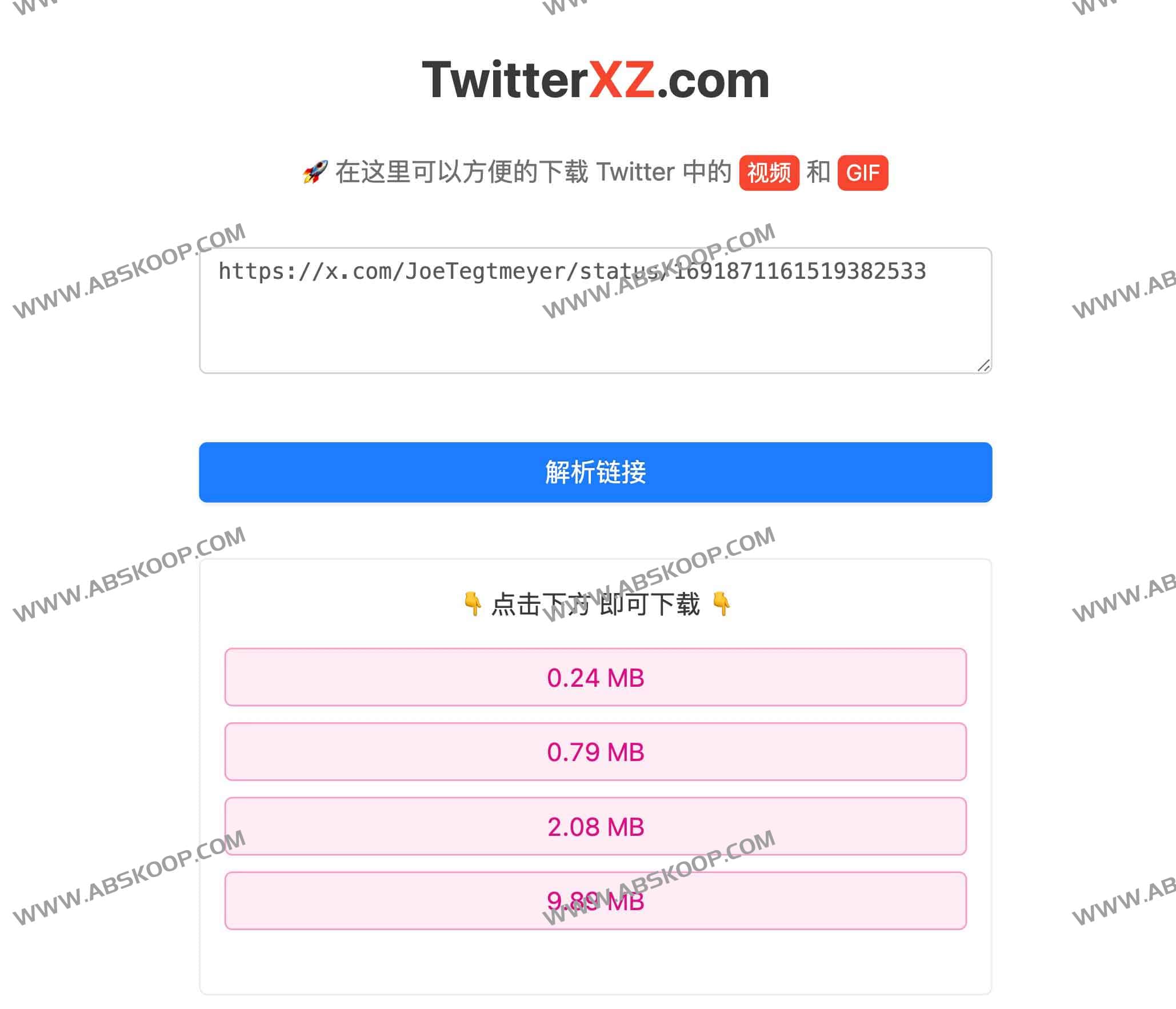 Twitter 视频下载工具-TwitterXZ