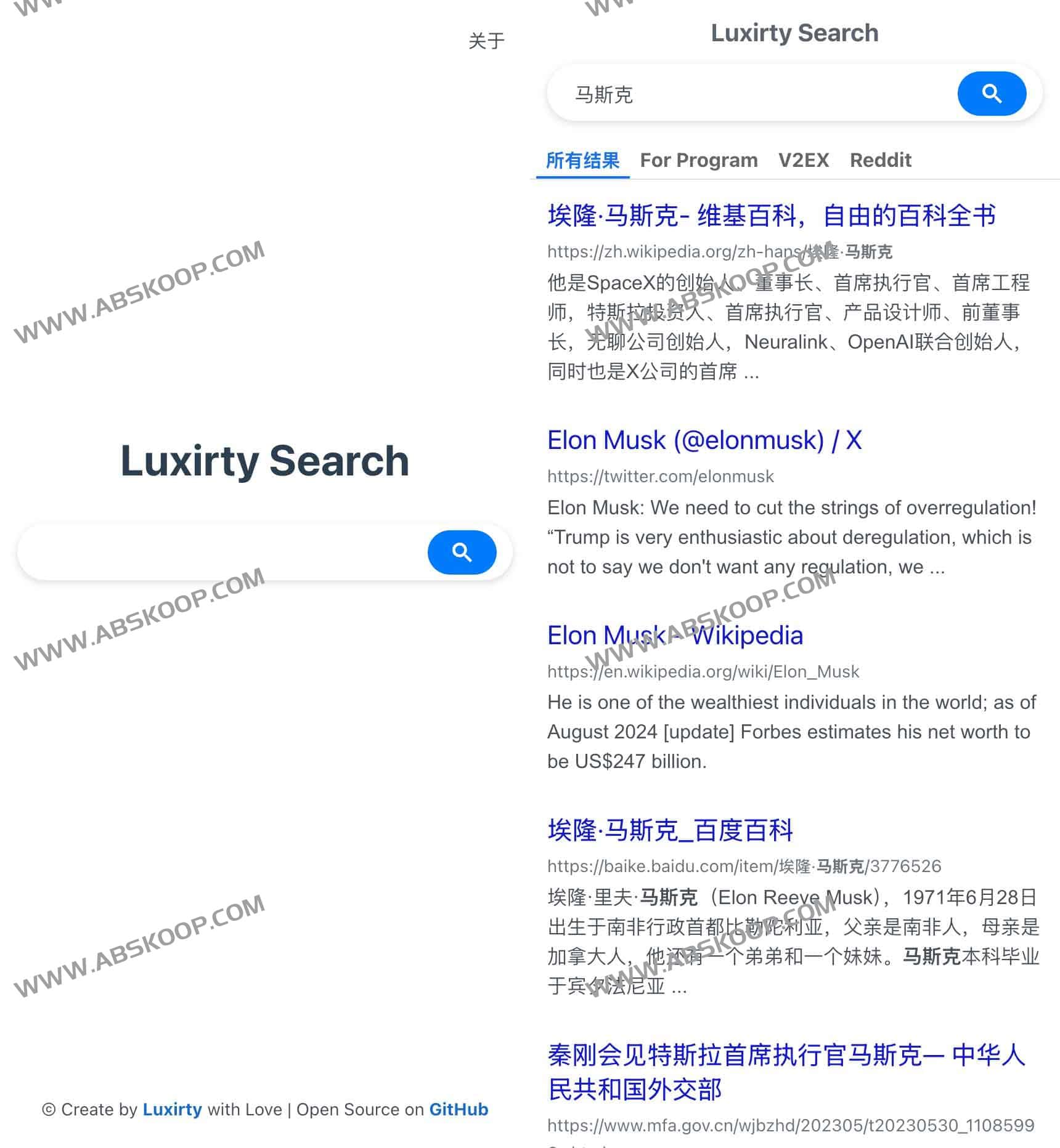 图片[1]-Luxirty Search：基于Google开源搜索引擎 屏蔽内容农场 无广告、无跟踪-资源网