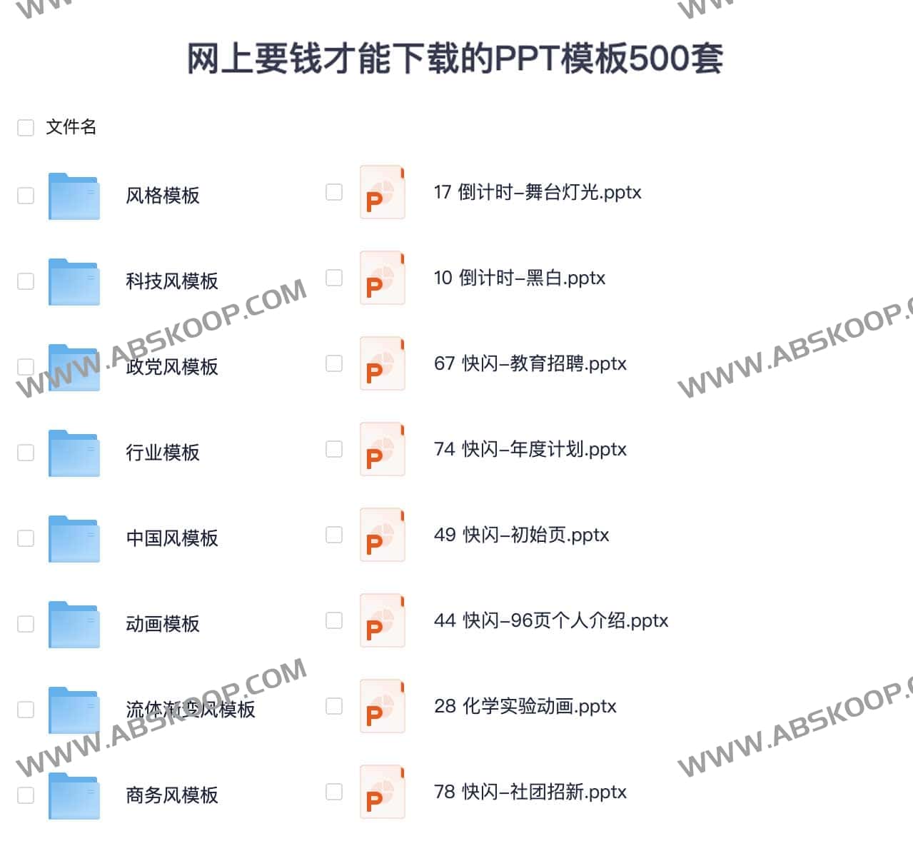 网上要钱才能下载的付费PPT模板500套