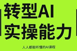 互联网人Al化转型实操能力课，人人都能听懂的Al课程-资源网