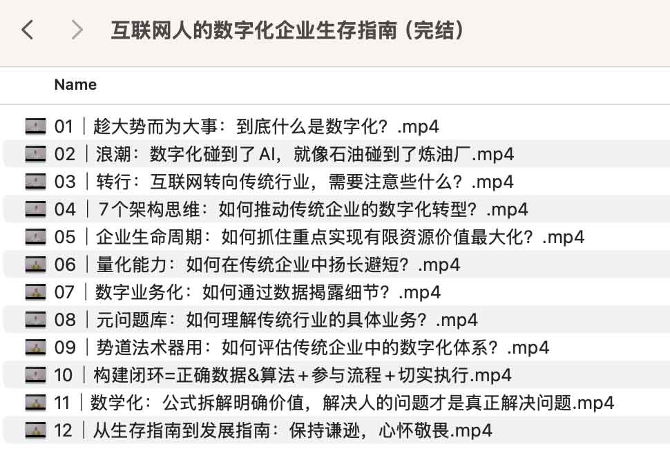 极客时间-视频课-沈欣-互联网人的数字化企业生存指南（完结）