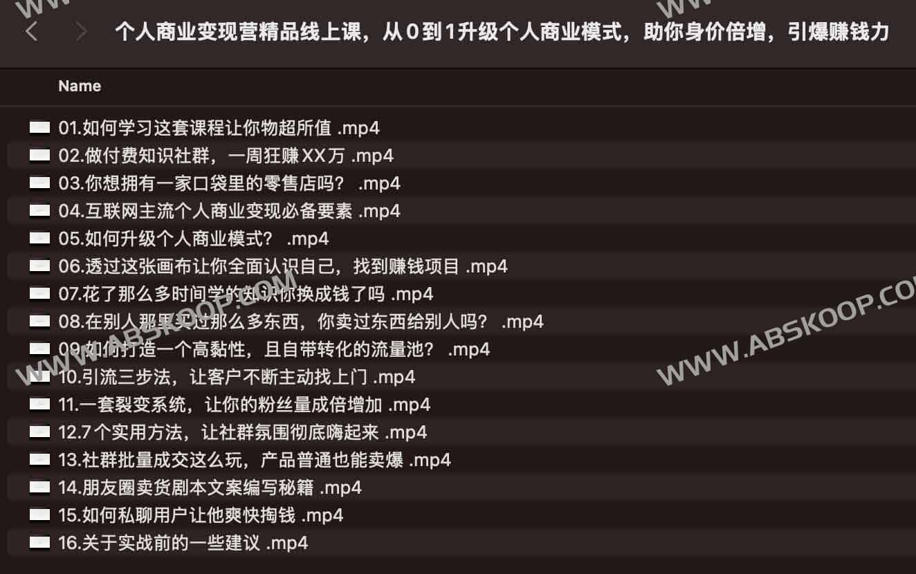 图片[1]-个人商业变现营精品线上课，从0到1升级个人商业模式，助你身价倍增，引爆赚钱力-资源网