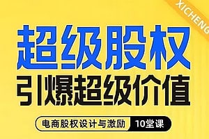 超级股权引爆超级价值，电商股权设计与激励10堂线上课-资源网