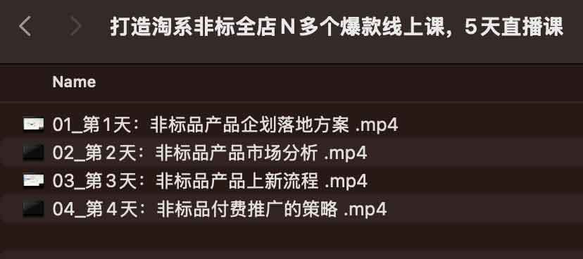 打造淘系非标全店N多个爆款线上课，​5天直播课