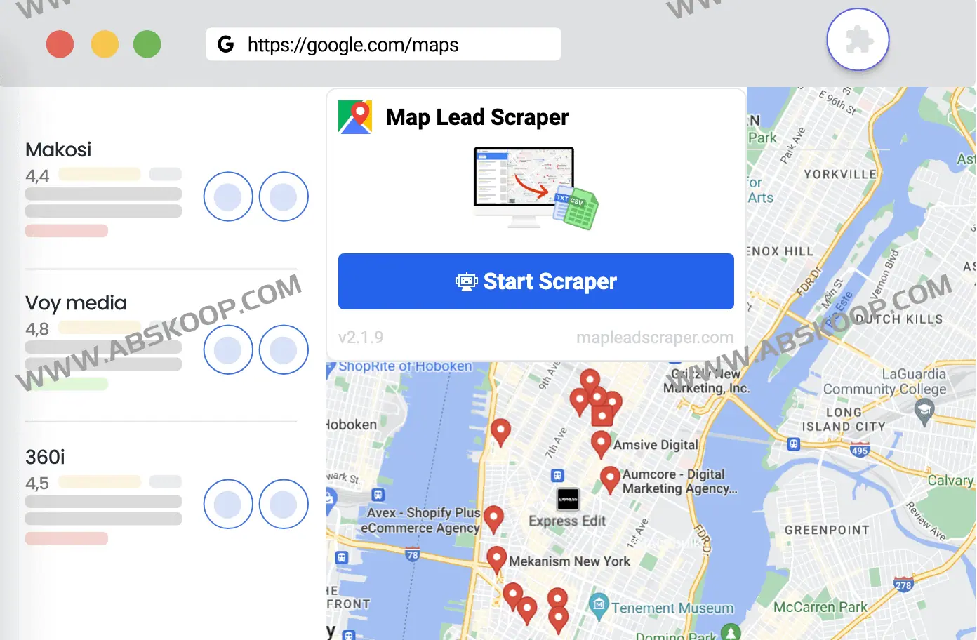 图片[1]-Map Lead Scraper-谷歌地图抓取插件 一键抓取谷歌地图数据-资源网