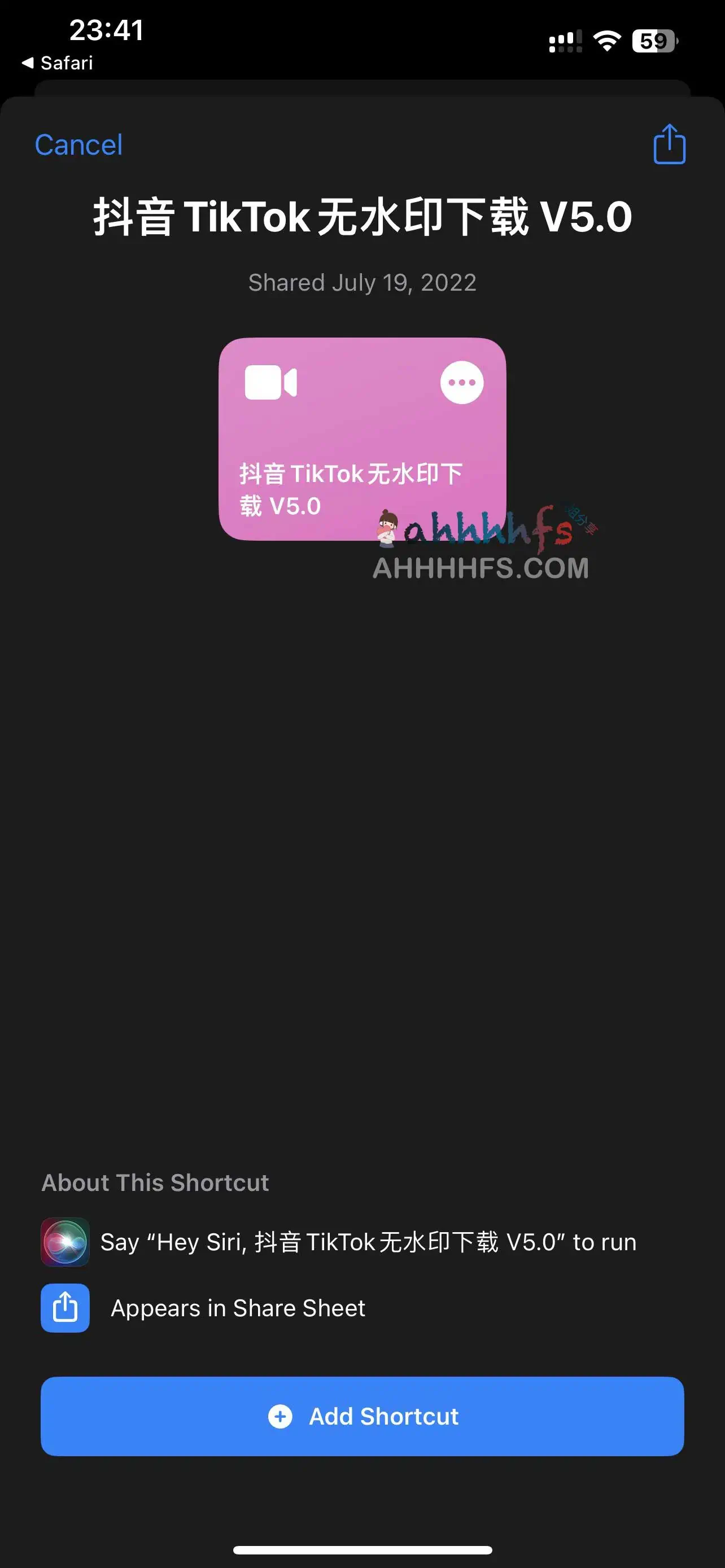 图片[1]-抖音Tiktok无水印下载 快捷指令-资源网