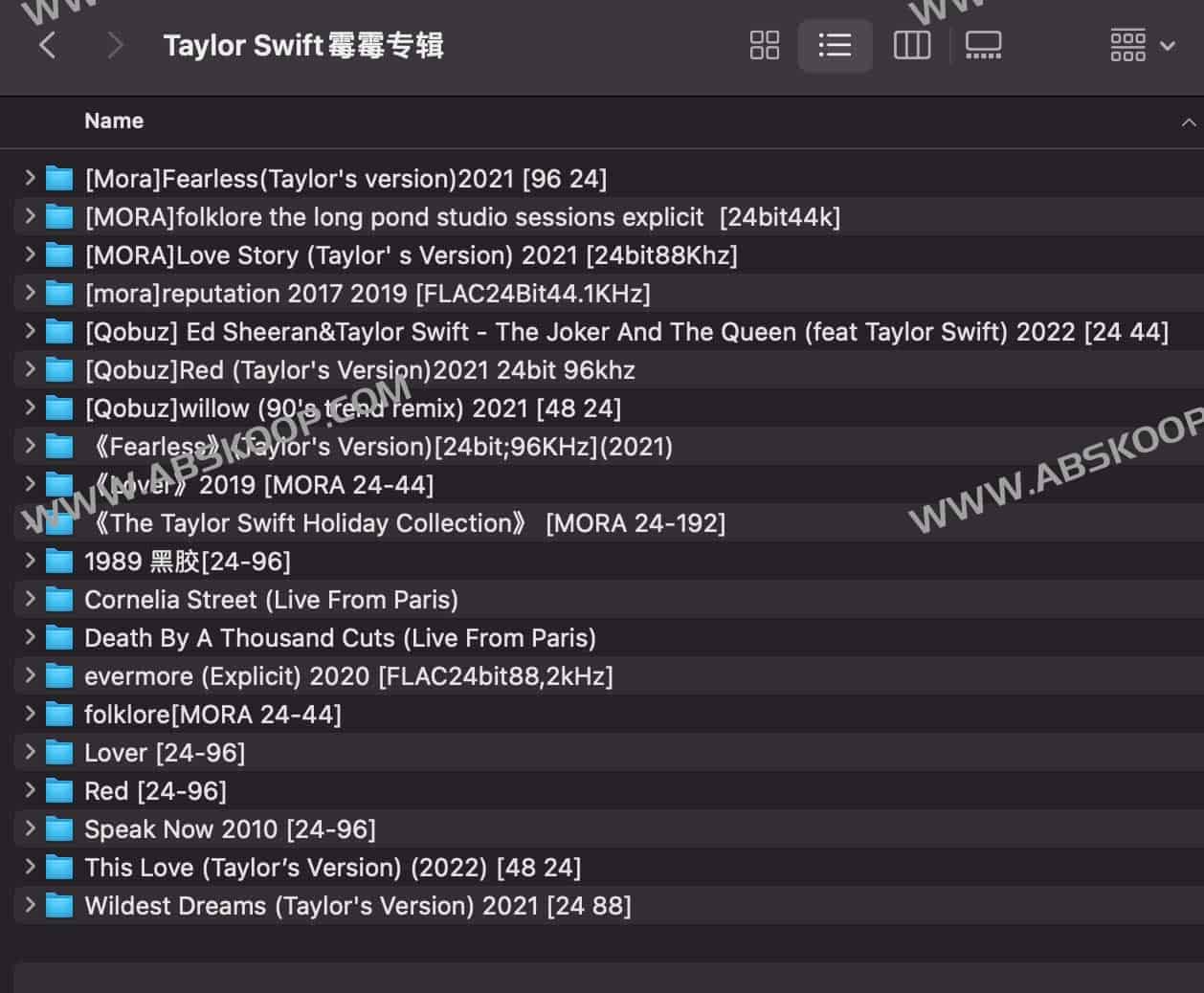 Taylor-Swift霉霉专辑大全-无损音乐Flac